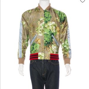 2016 Gucci Reversible Blooms Silk Bomber Jacket